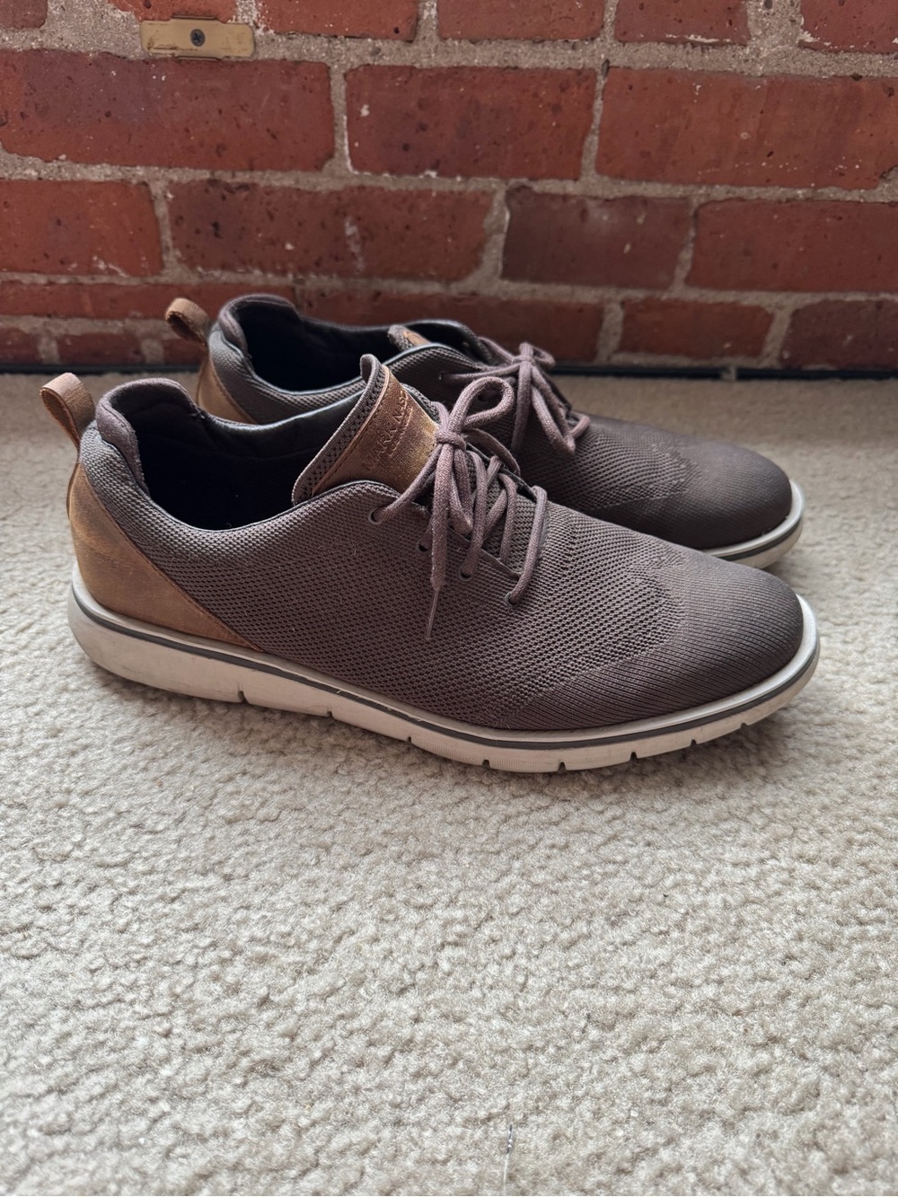 Mark Nason Men's Knit Lace-Up Sneakers w/ Brown and Tan Accents